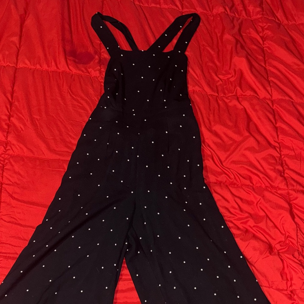 Lovestitch Black Jumpsuit with White Dots